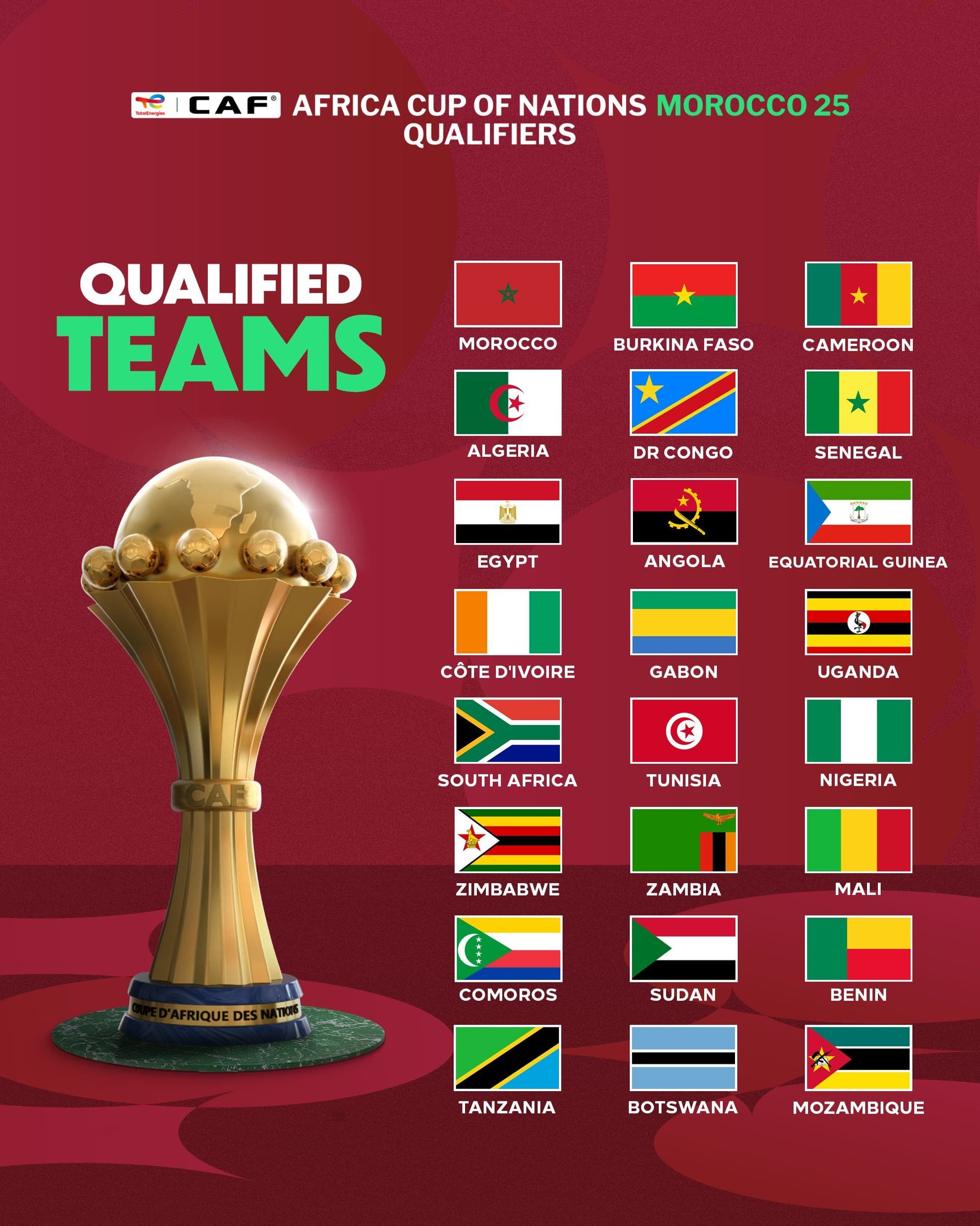 AFCON 2025: Qualified Teams and Shocking Absences